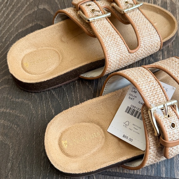 J.Crew Crewcuts Girls' Colbie Wide-Strap Natural Raffia Sandals—K12 - Picture 8 of 11